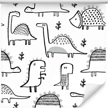 Tapeta Tapeta do dětského pokoje, dinosauři rostliny příroda