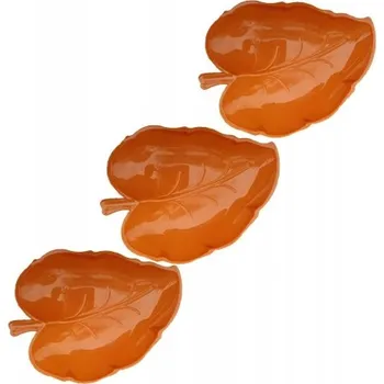 Talíř Podnos talířek 3ks plastový 23cm list oranžový