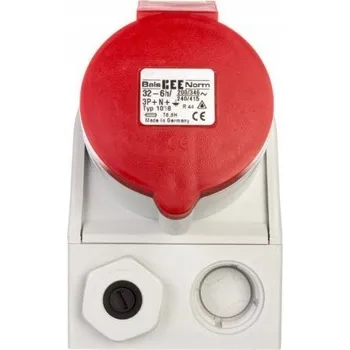 Elektrická zásuvka Stacionární zásuvka Kombi 32A 5P 400V + 2P+Z 230V IP44 1018