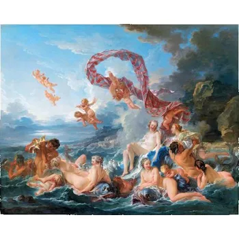 Diamantové malování Figured ART Diamantové malování - TRIUMF VENUŠE, Francois Boucher bez rámu 40 x 50 cm