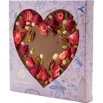 Čokoláda Steiner & Kovarik Srdce k Valentýnu z mléčné čokolády 35 % 190 g