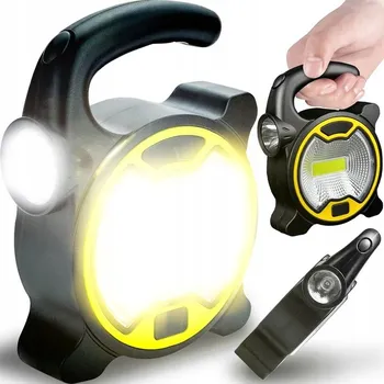 Svítilna Halogenová COB ruční dílenská svítilna s bočním světlem Interlook W30-BLACK