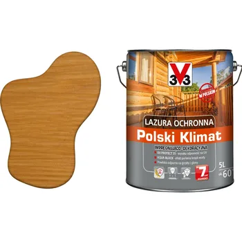 barva a nátěr na dřevo Lazura V33 Polský Klima 7 let 5 L impregnační Borovice skandinávská saténová