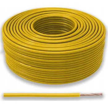 elektrický kabel DRÁT 0,5mm2 LgY 0,5mm JEDNOŽILOVÝ VODIČ 1x0,5 mm2 ŽLUTÝ KABEL 10 m