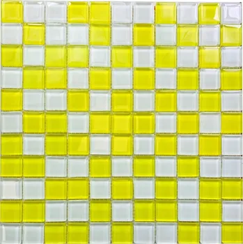 Obklad Mozaiková obkladová dlaždice žlutá, skleněná mozaika mix CITRONE, dekor citron