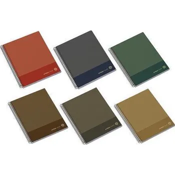 Spirálový sešit "Kraft", mix barev, A4, linkovaný, 100 listů, tvrdé desky, AMBAR 100300030120