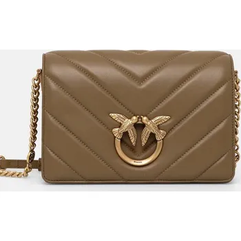 Kabelka Kožená kabelka Pinko hnědá barva 100063.A136 98X, vel. ONE SIZE