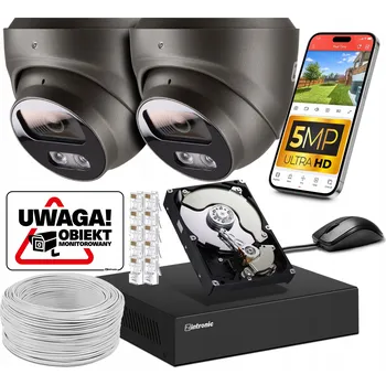 IP kamera Sada pro IP PoE MONITORING 2 KAMERY 5MPx 1TB AUDIO DETEKCE