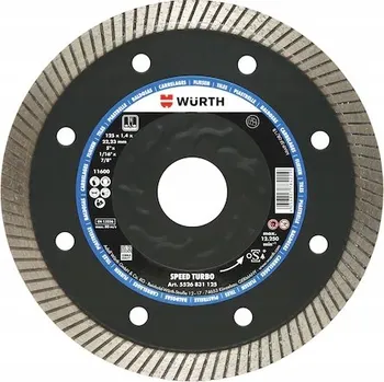 Řezný kotouč Diamantový řezný kotouč Wurth SpeedTurbo 22,23D125