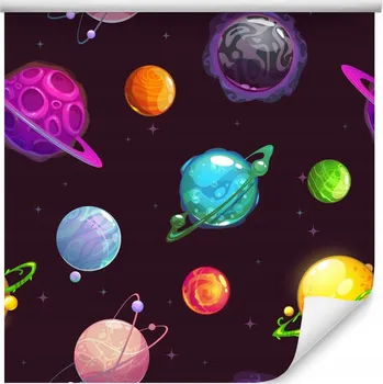 Fototapeta Dětská tapeta pohádkové planety vesmír hvězdy