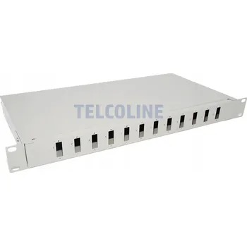 Serverovna Patch panel 19" 1U 12 portů SC Duplex (organizér kabelů + výsuvný panel)