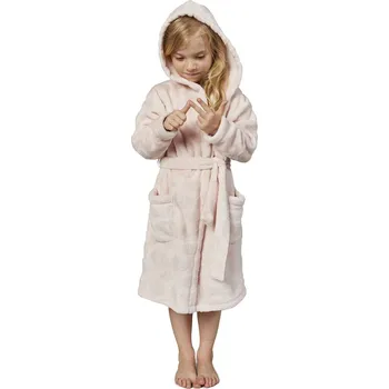 Dámský župan Růžový fleesový dívčí župan s kapucí a vázáním v pase, Růžová 128 i41_9999930252_2:růžová_3:128_