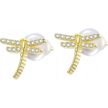 Náušnice Náušnice Zlaté Náušnice Vážky Stříbro S925