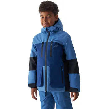 Chlapecká lyžařská bunda 4F JUNIOR-TECHNICAL JACKET-JAW23TTJAM301-33S-BLUE Modrá 152