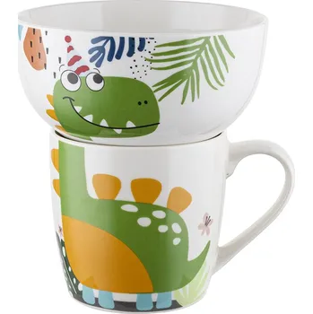 Florina Dětská sada DINO miska 2 ks zelená