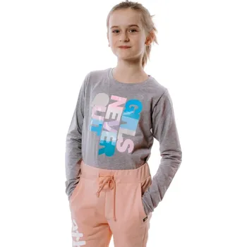 Dívčí tričko Dívčí tričko s dlouhým rukávem AUTHORITY KIDS-T-NEVER grey Šedá 128/134