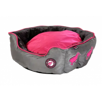 Pelíšek pro psa Oválný pelech z ortopedické pěny - M - Růžová/Šedá