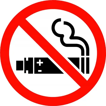 Samolepka Zákaz kouření e-cigaret a elektronických cigaret 10 cm