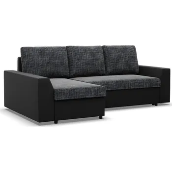 Sedací souprava Rohová sedací souprava LUGO UNIVERZÁLNÍ výběr z barev Lawa 17 + Real 11 tmavě šedá a černá