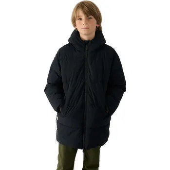 Chlapecká bunda 4F JUNIOR-DOWN JACKET-JWAW24TDJAM464-20S-DEEP BLACK Černá 158