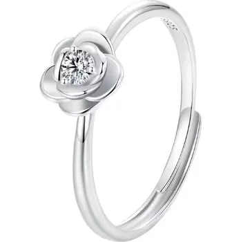 Prsten For Silver Prsten s Moissanitem Flower - Stříbro 925
