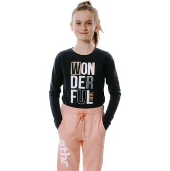 Dívčí tričko s dlouhým rukávem AUTHORITY KIDS-T-WONDERFUL navy Modrá 104/110