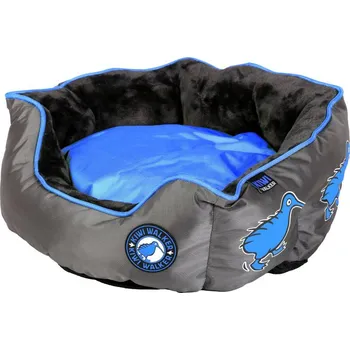 Pelíšek pro psa Oválný pelech z ortopedické pěny - M - Modrá/Šedá