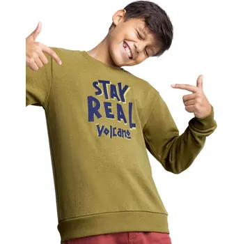 Pánská mikina Chlapecká mikina VOLCANO- B-ANDY JUNIOR 306 OLIVE Zelená 146/152