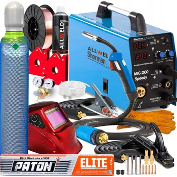 Svářečka INVERTOROVÁ SVÁŘEČKA SHERMAN 200 SPEEDY MIG MAG MMA 230V 200A IGBT SADA