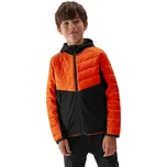 Chlapecká turistická softshellová bunda 4F JUNIOR-TECHNICAL JACKET-JAW23TTJAM282-70S-ORANGE Oranžová 158