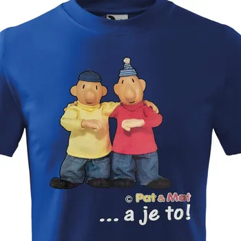 Chlapecké tričko Dětské tričko Pat a Mat - A je to! - velikost 122, Barva Modrá