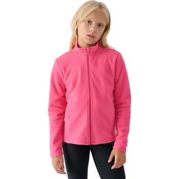 Pánská mikina Dívčí flísová mikina se zipem 4F JUNIOR-FLEECE-JWMM00TFLEF261-55S-HOT PINK Růžová 152
