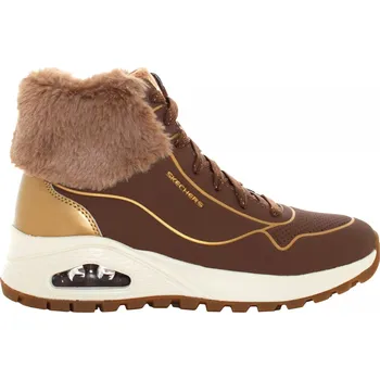 Pánská zimní obuv Dámské kotníkové zimní boty SKECHERS-Uno Rugged Zip Up taupe/gold Hnědá 41