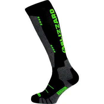 Lyžařské podkolenky (ponožky) BLIZZARD-Wool Sport ski socks, black/green Mix 43/46