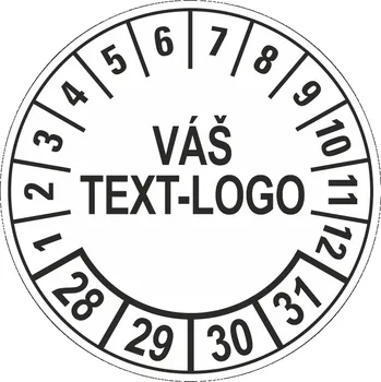 Samolepící etiketa Kontrolní štítek 28-31 Váš text/logo samolepící PVC fólie arch 30 ks - 25 mm