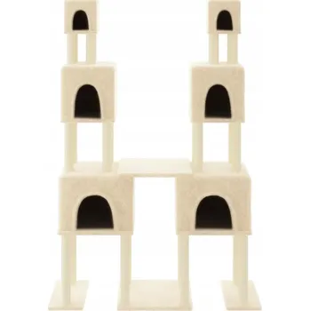 Škrabadlo pro kočky se sisalovými sloupky, krémové, 199 cm