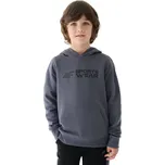 Chlapecká mikina s kapucí 4F JUNIOR-SWEATSHIRT-JWAW24TSWSM1223-20S-DEEP BLACK Černá 134