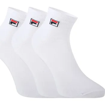 Pánské ponožky Ponožky FILA-F9303 SOCKS QUARTER PLAIN 3 PACK-300 WHITE Bílá 43/46