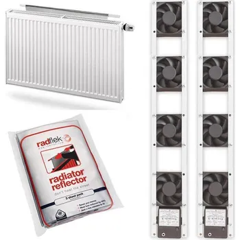 Domácí ventilátor CEL Šumperk Sada 2x ventilátorů Termík 4 + úsporné radiátorové fólie RADFLEK – 3 kusy v balení