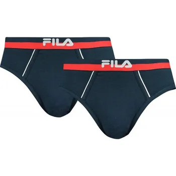 Slipy Pánské slipy Fila MAN BRIEF 2-PACK L Tmavě modrá, Červená