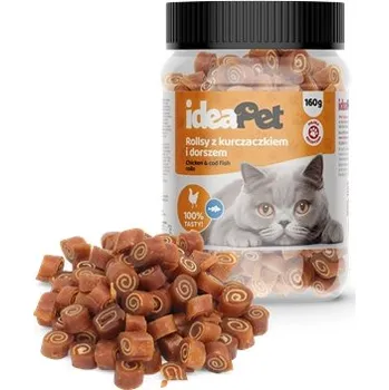 Krmivo pro kočku IdeaPet Rollsy s Kuřecím a Treskou 160g Svačinka pro kočky Pochoutky