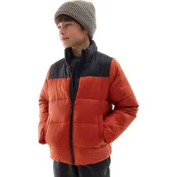 Chlapecká bunda 4F JUNIOR-DOWN JACKET-JWAW24TDJAM461-61S-DARK RED Červená 152