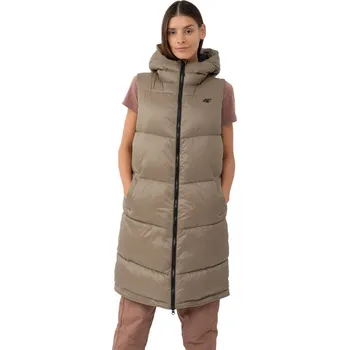 Dívčí bunda Dámská vesta 4F-VEST-AW23TVESF074-82S-LIGHT BROWN Hnědá S