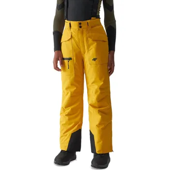 Snowboardové kalhoty Chlapecké lyžařské kalhoty 4F JUNIOR-TROUSERS FNK-JAW23TFTRM360-71S-YELLOW Žlutá 152