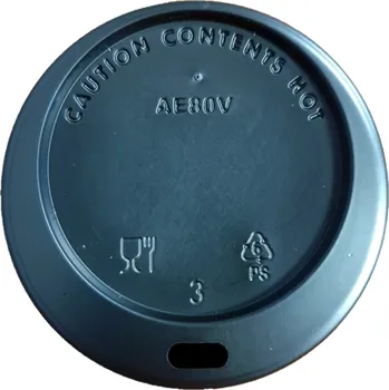 Jednorázové nádobí AG FOODS Víčka černá na papírové kelímky 200 ml a 300 ml sada 100 ks