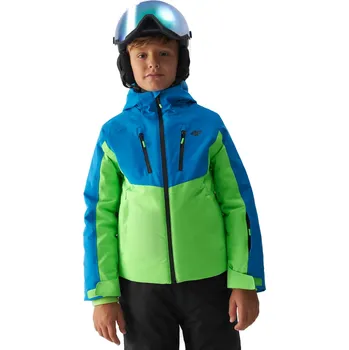 Chlapecká lyžařská bunda 4F JUNIOR-TECHNICAL JACKET-JAW23TTJAM300-35S-TURQUOISE Modrá 152