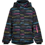 Dívčí lyžařská bunda COLOR KIDS-Ski jacket AOP, AF 10.000, phantom Černá 128