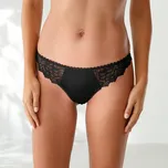 Blancheporte Sada 2 kalhotek tanga z mikrovlákna a krajky černá 50/52