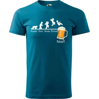 Pánská móda DOBRÝ TRIKO Pánské tričko s potiskem Týden Velikost: XS, Barva: Petrolejová