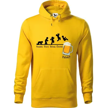 Pánská mikina DOBRÝ TRIKO Pánská mikina s potiskem Týden Velikost pánské mikiny: S, Barva: Žlutá